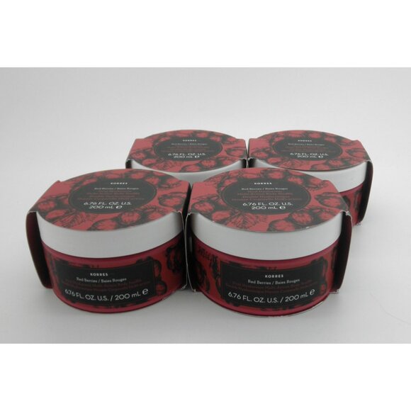 KORRES Dual Hyaluronic Multi-Action Body Souffle RED BERRIES 6.76 oz ea LOT OF 4